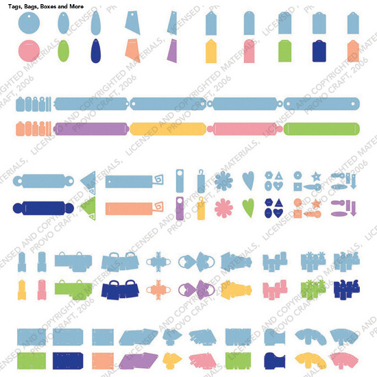 Cricut Cartridge - Tags, Bags, Boxes & More Samplesheet